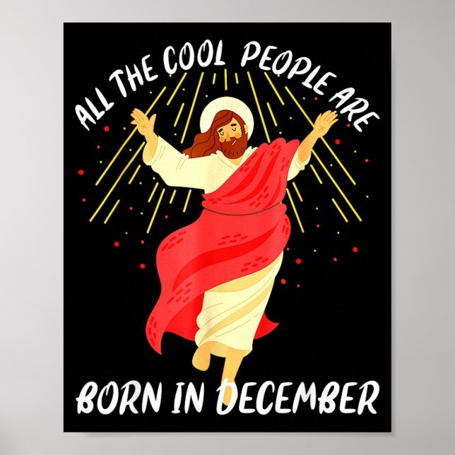 Poster Cool People Are Born In December Christian Christm (Frente)