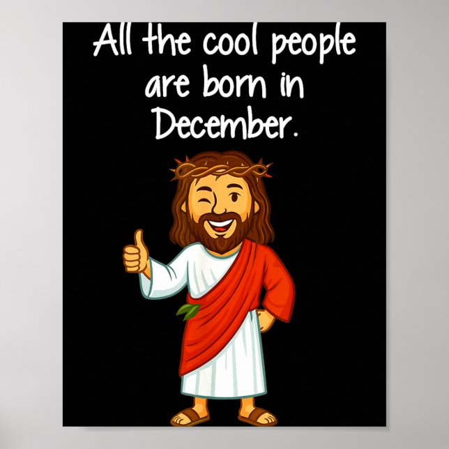 Poster Cool People Are Born In December Christian Xmas Bi (Frente)