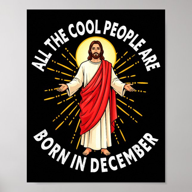 Poster Cool People Are Born In December Christmas Christi (Frente)