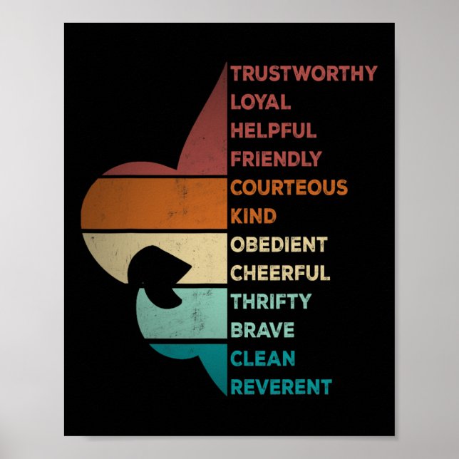 Poster Cool Retro Vintage Style Scouting Law  (Frente)