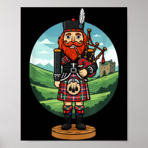 Poster Cool Scottish Nutcracker Bagpes 