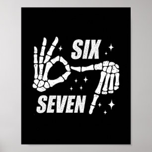 Poster Cool Six Seven Número Geração Alpha Gíria 6 7 Tend