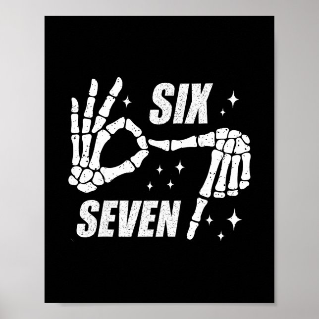 Poster Cool Six Seven Número Geração Alpha Gíria 6 7 Tend (Frente)