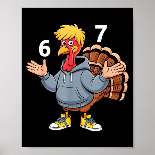 Poster Cool Turkey 67 Funny Hip Hop Hoodie 67 Thanksgivin (Frente)
