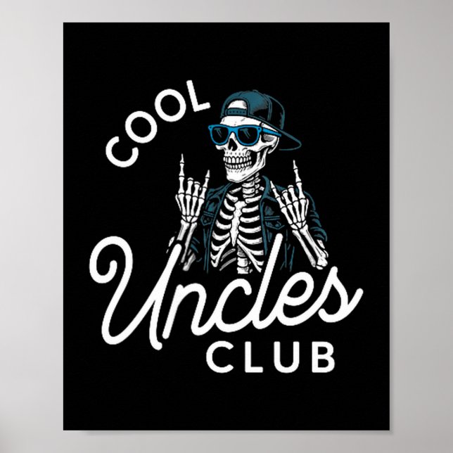 Poster Cool Uncles Club Shirt Funny Skeleton Men Uncle  (Frente)