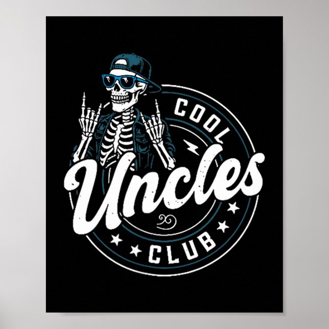 Poster Cool Uncles Club Shirt Funny Skeleton Uncle Men  (Frente)