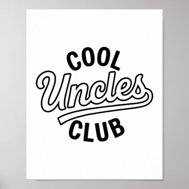 Poster Cool Uncles Club Uncle Ever Funny Cket Fathers Day (Frente)