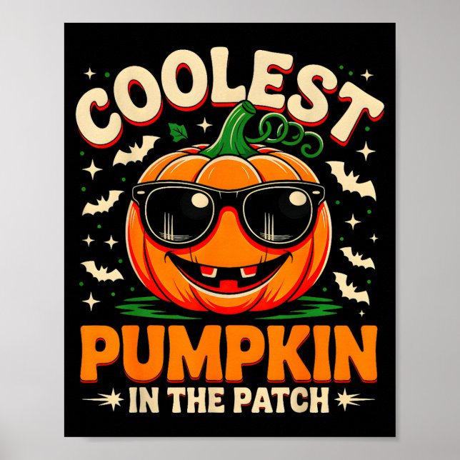 Poster Coolest Pumpkin In The Patch Groovy Halloween For  (Frente)