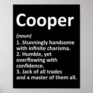 Poster Cooper Definição Personalizada Nome Funny Birthday
