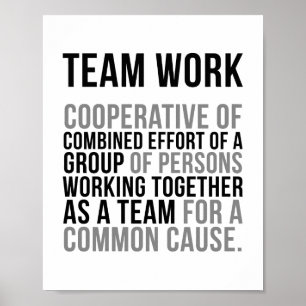 Poster Cooperativa de trabalho em equipe de esforço combi