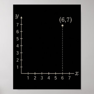 Poster Coordenada (6,7) Professor de Matemática Divertido