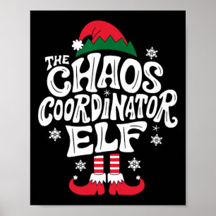 Poster Coordenador do Caos de Natal Elf Xmas Pajama Gift