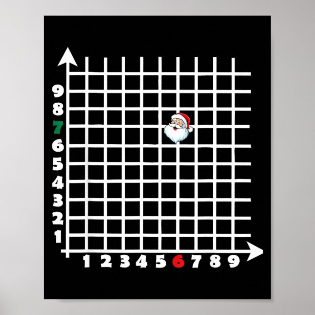 Poster Coordinate (6,7) Funny Math Teacher Christmas 67 M (Frente)
