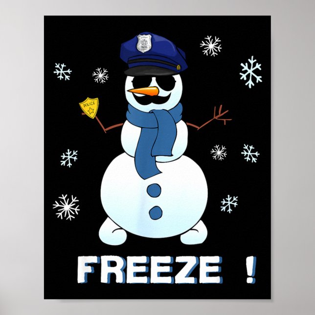 Poster Cop Snowman Shirt Ze Christmas Party Gift Xmas  (Frente)