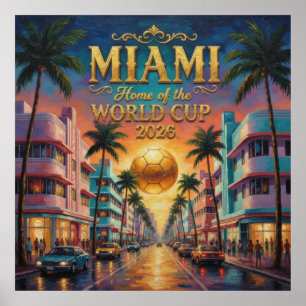 Poster Copa do Mundo 2026 Boulevard do Pôr do Sol Futebol