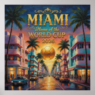 Poster Copa do Mundo 2026 Boulevard do Pôr do Sol Futebol