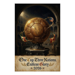Pôster Copa do Mundo 2026 Cartaz de Futebol Renascença EU