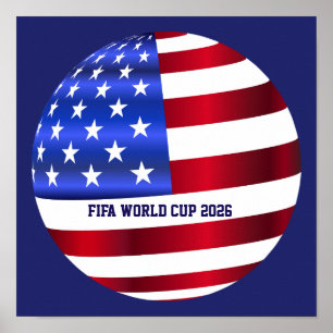Poster Copa do Mundo FIFA EUA Bandeira