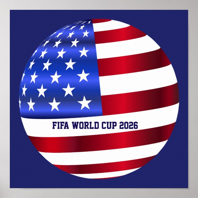 Poster Copa do Mundo FIFA EUA Bandeira (Frente)