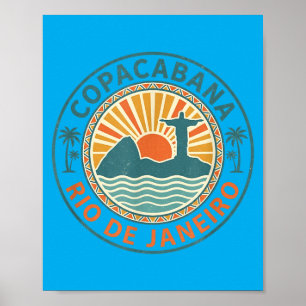 Poster Copacabana Rio de Janeiro Brasil Praia Retro