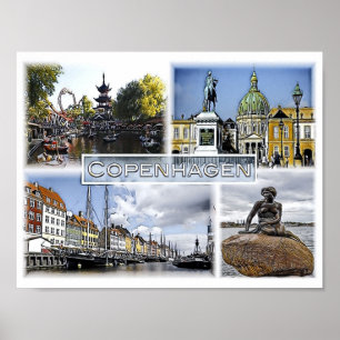 Poster Copenhaga - Dinamarca - Mosaico -