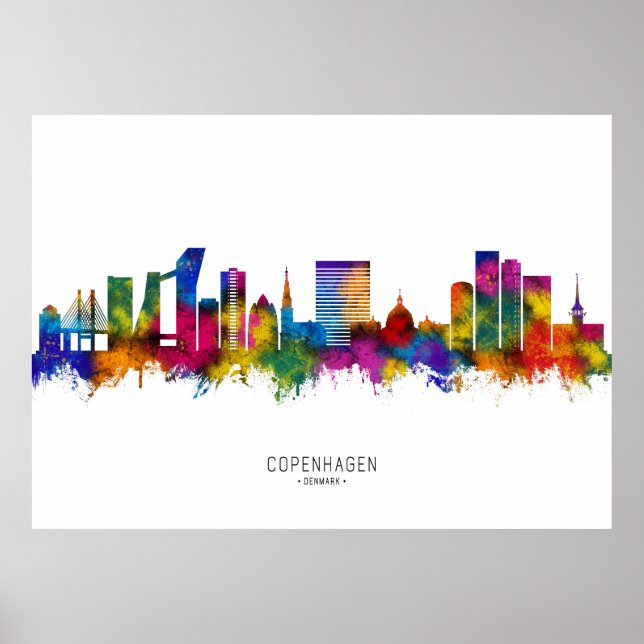 Poster Copenhagen Denmark Skyline (Frente)
