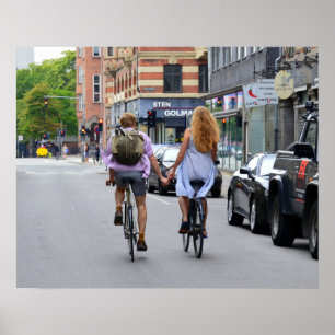 Pôster Copenhagen Lovers em Bicicletas