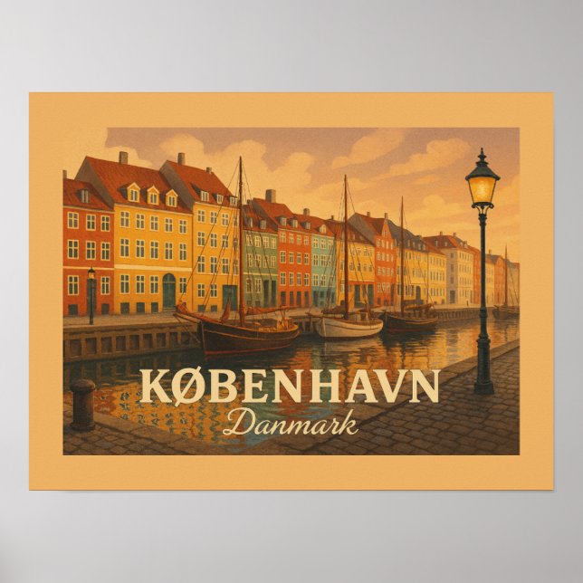 Poster Copenhague Porto de Nyhavn (Frente)
