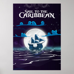 Poster Cópia das caraíbas do viagem dos desenhos animad