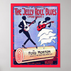 Poster Cópia do cobrir da partitura do vintage dos azuis