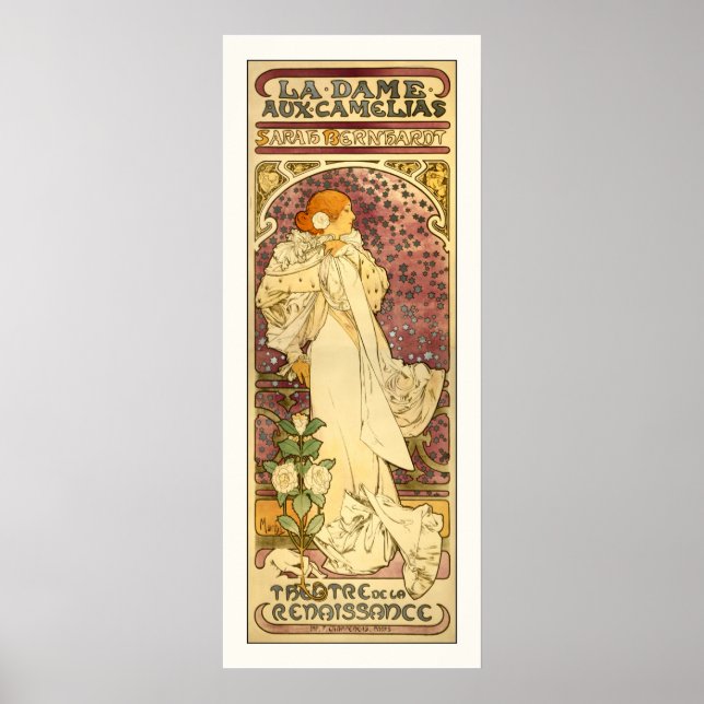 Poster Cópia do original Mucha: La Dame aux Camélias (Frente)