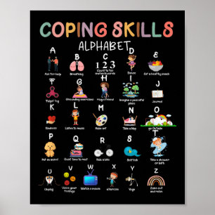 Poster Copiando habilidades Alphabet Mental Health Awarne