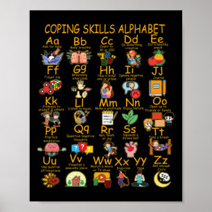 Poster Copiando habilidades Alphabet Mental Health Awarne