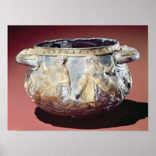 Pôster Copo de bebendo que descreve soldados de Scythian