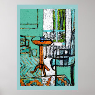 Pôster Copo de café azul, estilo de Matisse