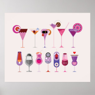 Poster Copos de Coquetel  