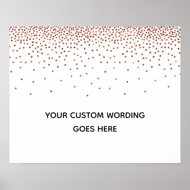 Poster Copper Confetti Faça Você Mesmo Sinal De Casamento (Frente)