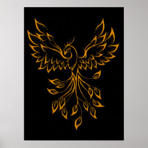 Poster Copper Dourado Phoenix sobe em preto