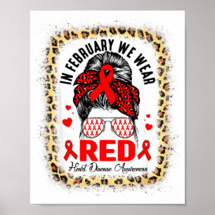 Poster Coque Desgrenhado Em Fevereiro Usamos Vermelho Doe