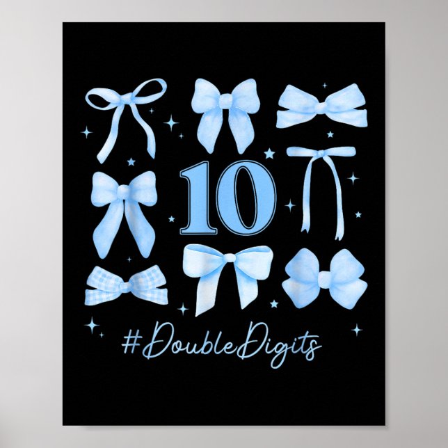 Poster Coquete de Aniversário com Dígitos Duplos (Frente)