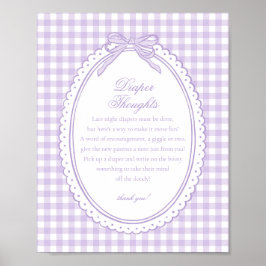 Poster Coquete Ginga Roxo Laço Pensamentos de Fralda Bebê