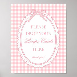 Poster Coquete Gingham Rosa Compartilhe uma Receita