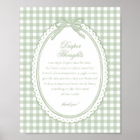 Coquete Gingham Verde Laço Pensamentos de Fralda B