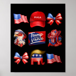Poster Coquete Menina Trump Vance 2024 Garota Trump Repub