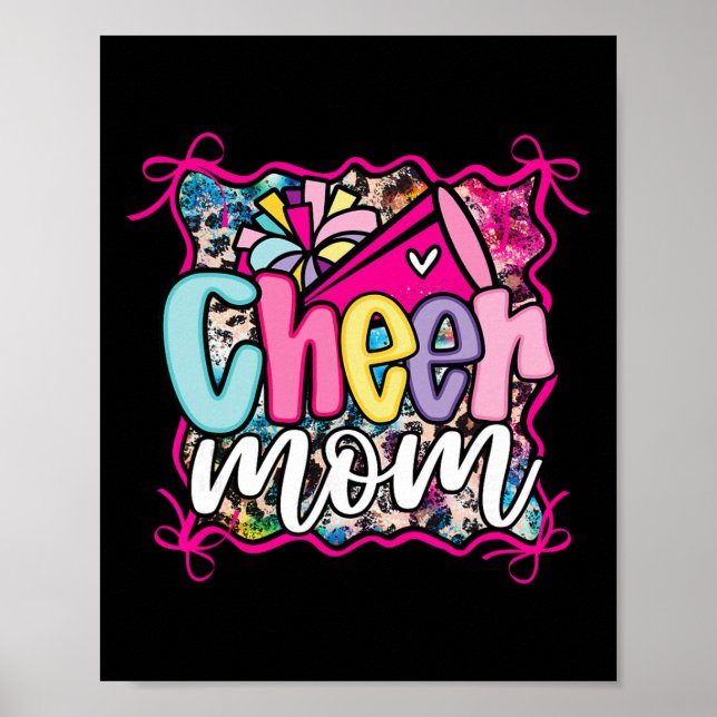 Poster Coquete Pink Cheer Mãe Mamãe Cheerleading Pom Mega (Frente)