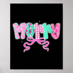 Poster Coquete Préppy Feminina Laço Alegre Vintage Retro