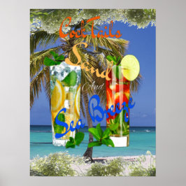 Poster Coquetéis da Praia Retrô