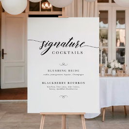 Poster Coquetéis de Assinatura de Casamento com Letra Ele