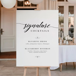 Poster Coquetéis de Assinatura de Casamento com Letra Ele