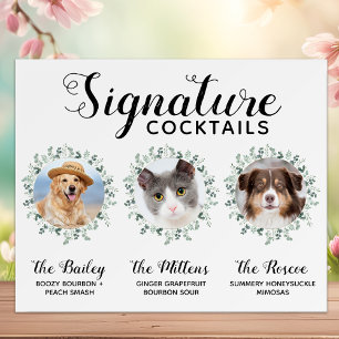 Poster Coquetéis Personalizados Pet Casamento 3 Fotos Bar